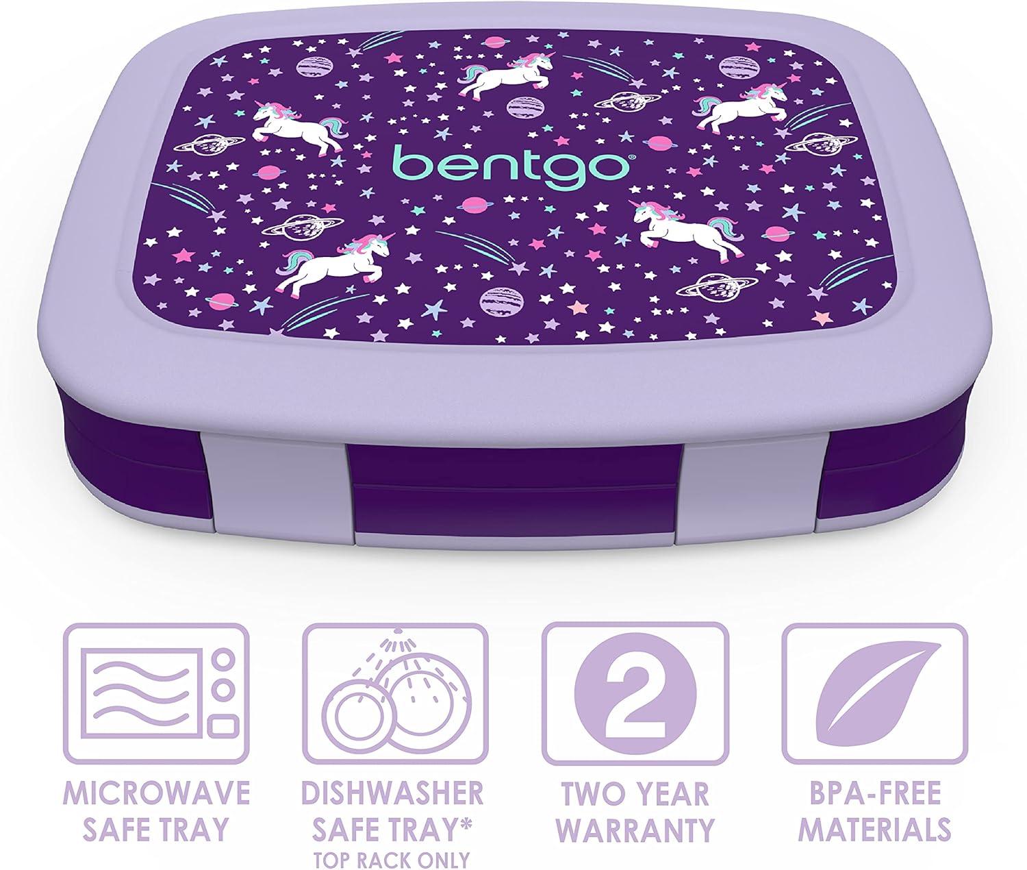 imageBentgo Prints Insulated Lunch Bag Set With Kids BentoStyle Lunch Box Unicorn