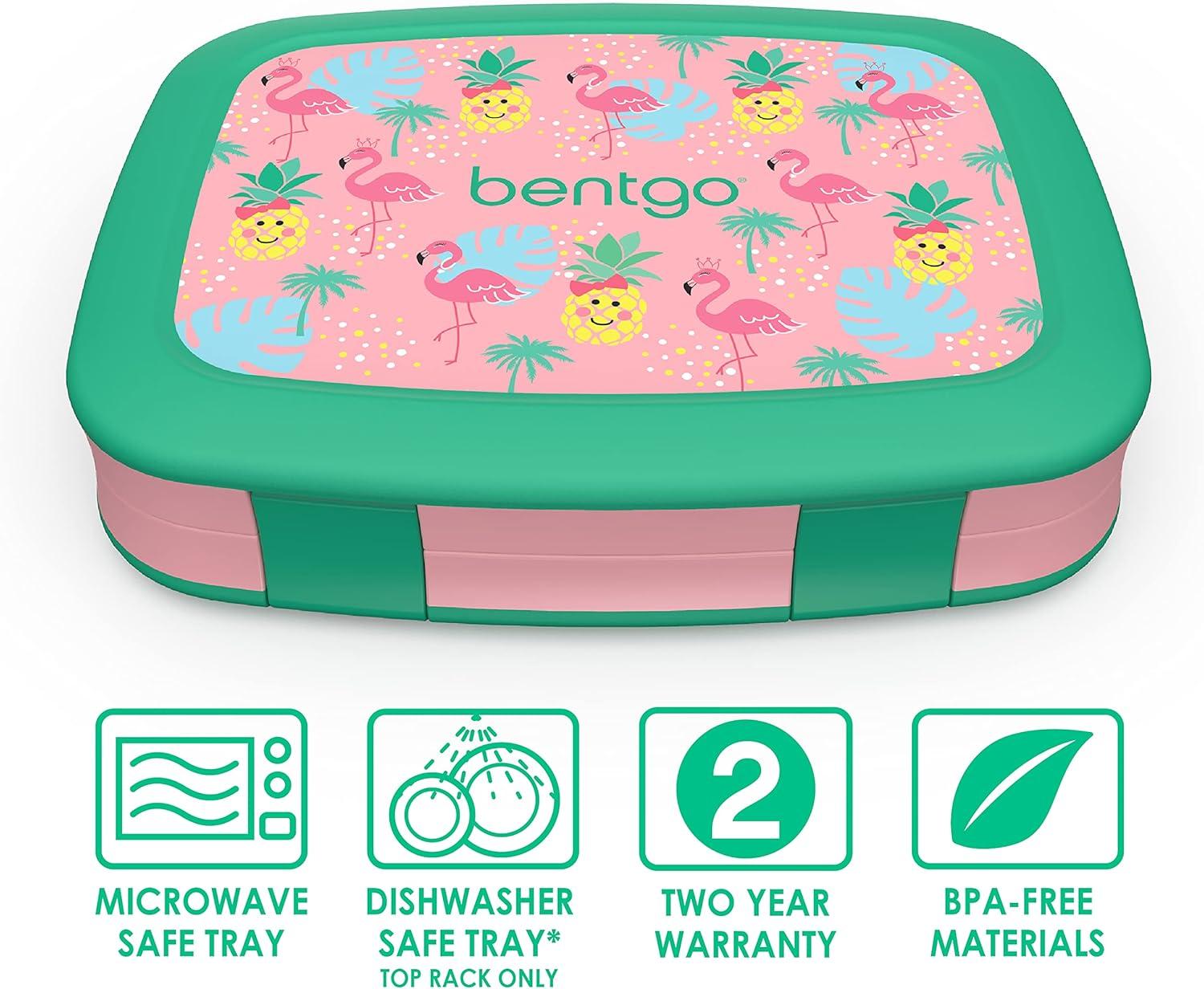 imageBentgo Prints Insulated Lunch Bag Set With Kids BentoStyle Lunch Box and 4 Reusable Ice Packs Tropical