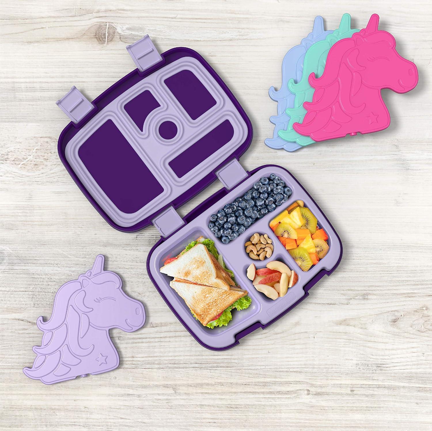 imageBentgo Prints Insulated Lunch Bag Set With Kids BentoStyle Lunch Box and 4 Reusable Ice Packs Unicorn