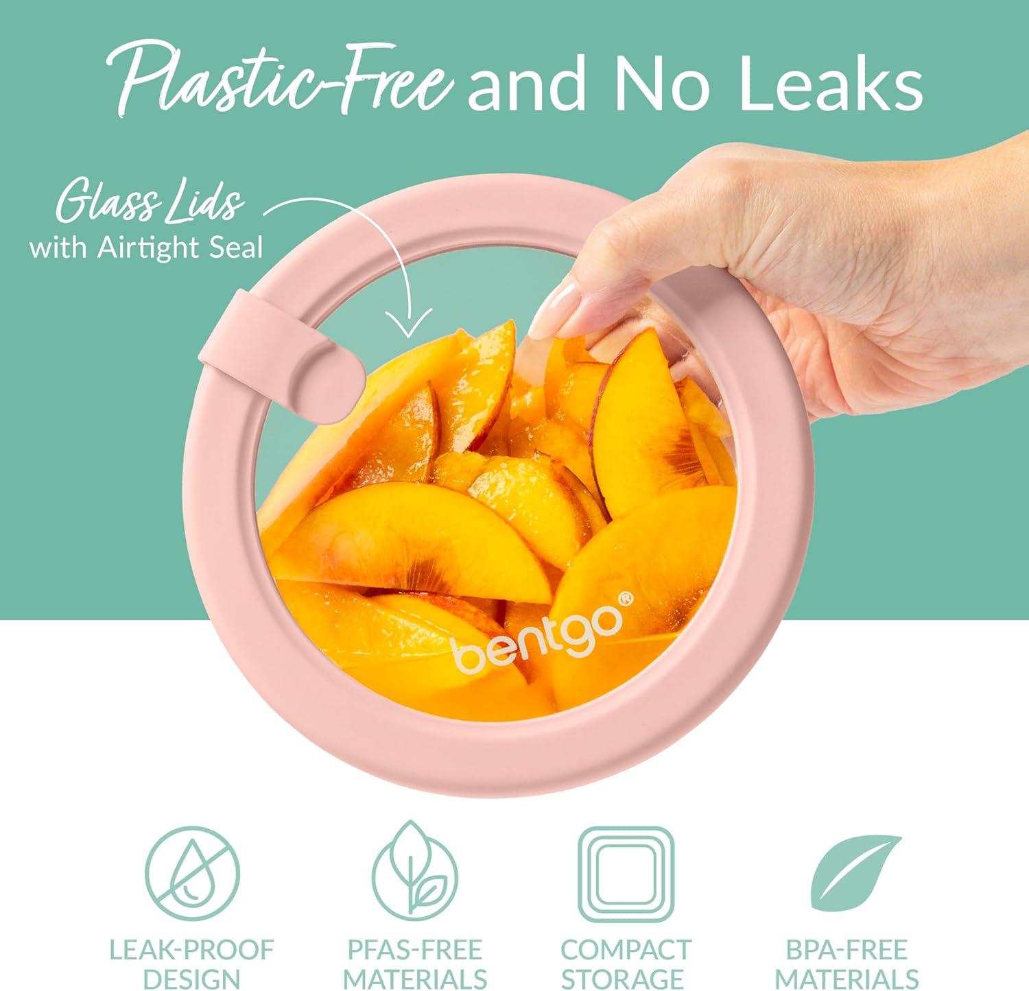 imageBentgo Signature LeakProof Glass Food Storage 12Piece Set 1Compartment Meal Prep PlasticFree Containers Airtight Glass Lids BPAFree Microwave Freezer Oven Dishwasher Safe Desert SageDesert Sage