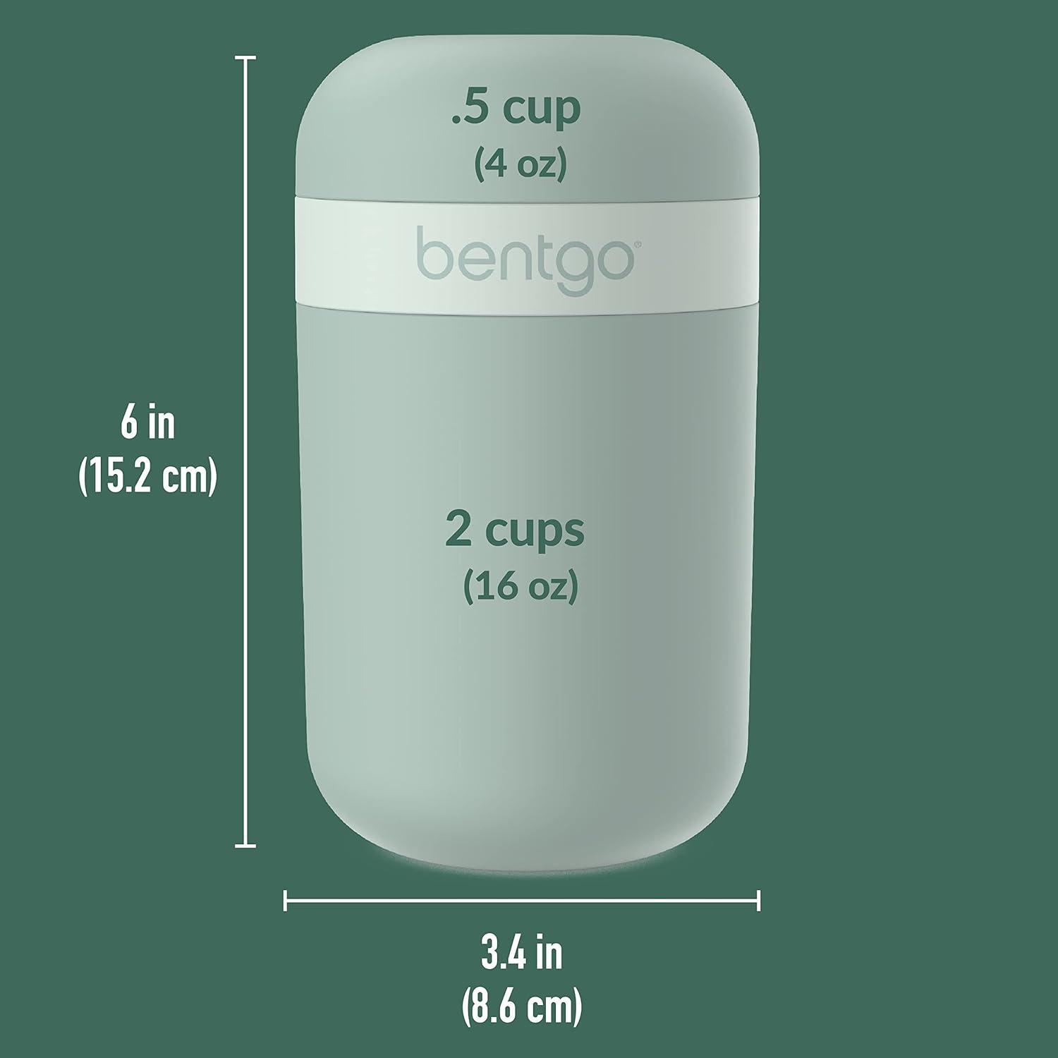 imageBentgo Snack Cup Reusable Snack Container with LeakProof Design Toppings Compartment and DualSealing Lid Portable amp Lightweight for Work Travel Gym Dishwasher Safe Dark GrayMint Green
