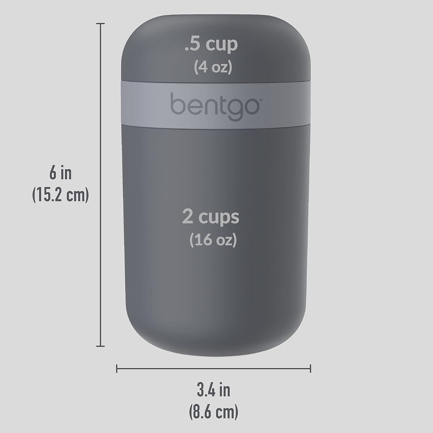 imageBentgo Snack Cup Reusable Snack Container with LeakProof Design Toppings Compartment and DualSealing Lid Portable amp Lightweight for Work Travel Gym Dishwasher Safe Dark GrayDark Gray