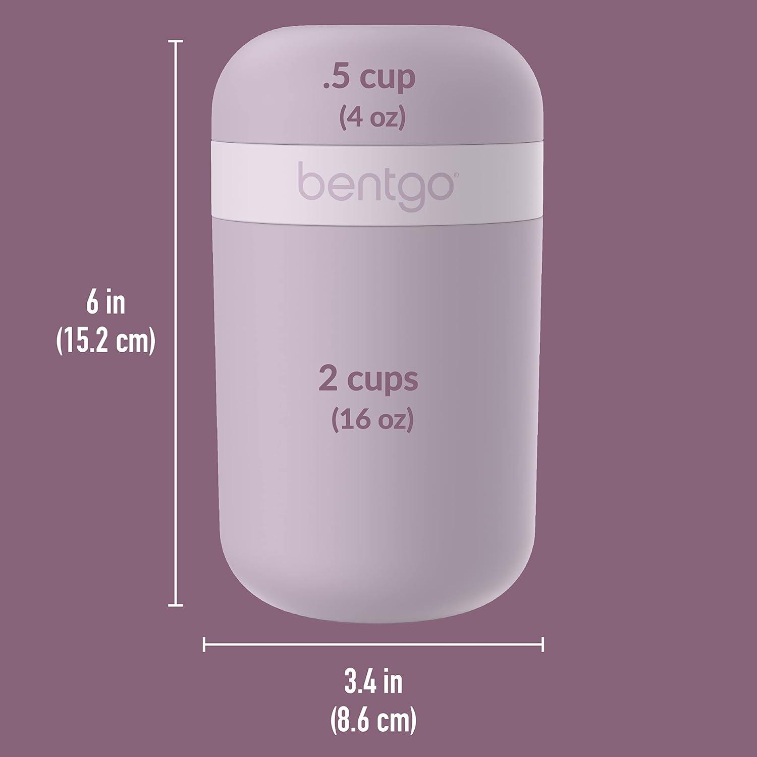 imageBentgo Snack Cup Reusable Snack Container with LeakProof Design Toppings Compartment and DualSealing Lid Portable amp Lightweight for Work Travel Gym Dishwasher Safe Dark GrayOrchid