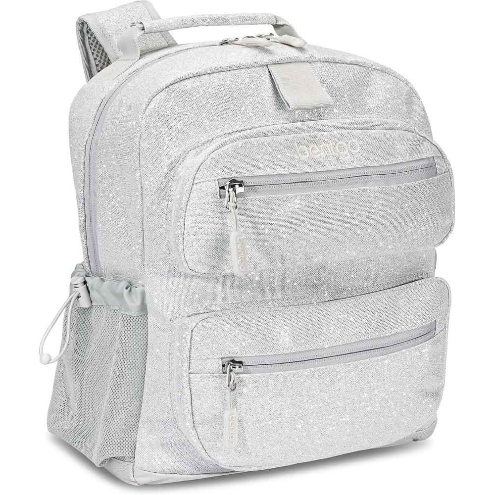 imageBentgo Kids Backpack Whimsy amp Wonder Collection Lightweight 14 for School Travel amp Daycare Ideal for Kids 4 Durable amp WaterResistant Roomy Interior Loop for Lunch Bag Spots amp DotsGlitter Edition Silver