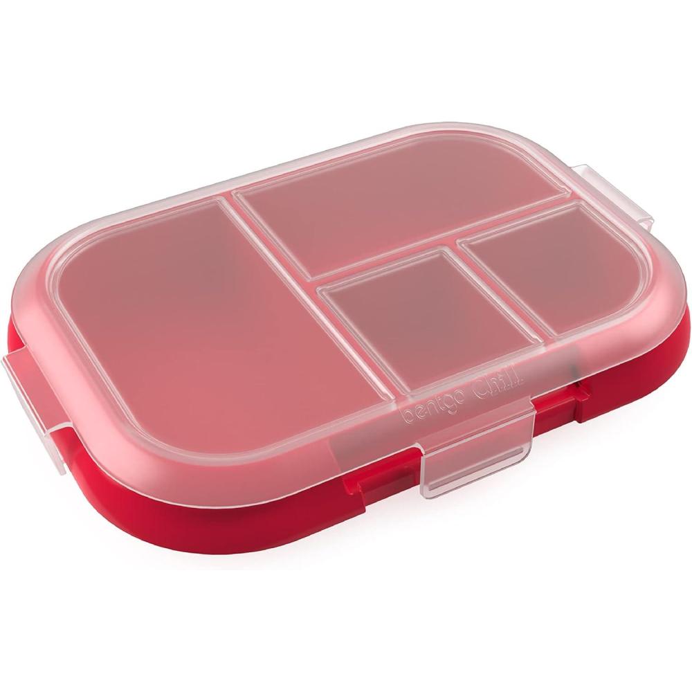 imageBentgo Kids Chill Tray with Transparent Cover Reusable BPAFree 4Compartment Meal Prep Container with BuiltIn Portion Control for Healthy OntheGo Lunches Confetti Edition Vivid OrchidRedRoyal