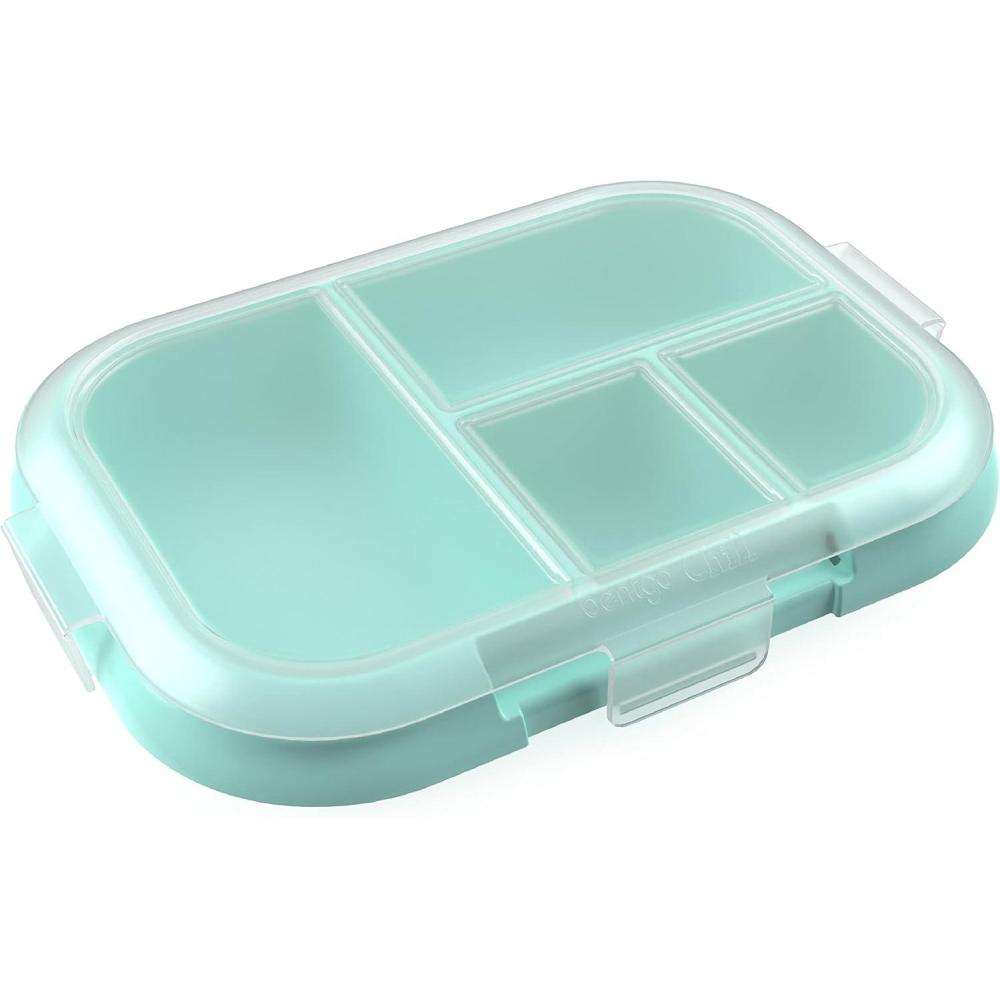 imageBentgo Kids Chill Tray with Transparent Cover Reusable BPAFree 4Compartment Meal Prep Container with BuiltIn Portion Control for Healthy OntheGo Lunches Confetti Edition Vivid OrchidAqua
