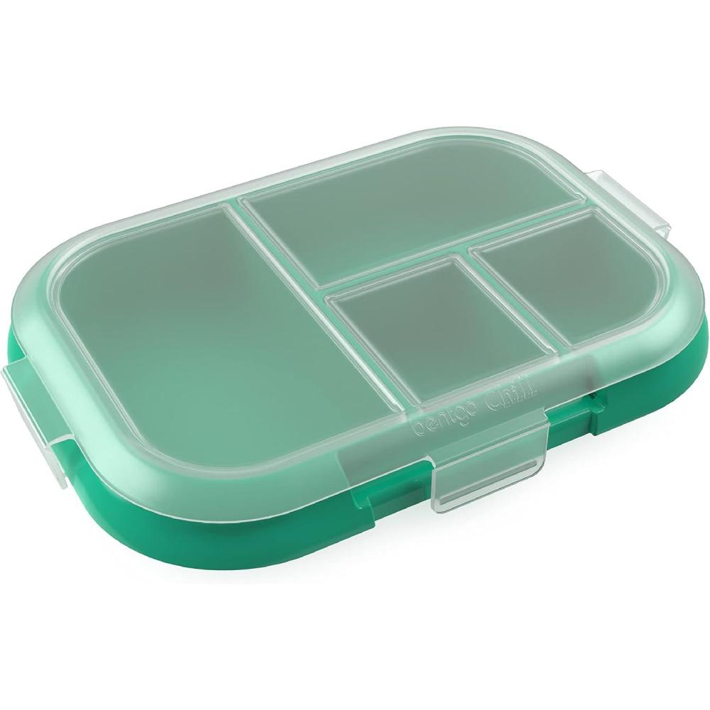 imageBentgo Kids Chill Tray with Transparent Cover Reusable BPAFree 4Compartment Meal Prep Container with BuiltIn Portion Control for Healthy OntheGo Lunches Confetti Edition Vivid OrchidGreenNavy