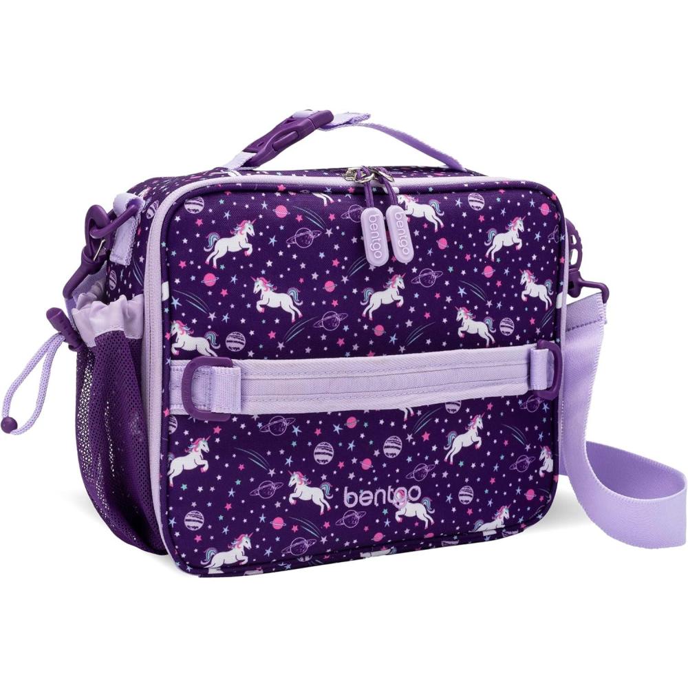 imageBentgo Kids Lunch Bag Whimsy amp Wonder Collection Durable DoubleInsulated Lunch Bag for Kids 3 Holds Lunch BoxWater BottleSnacks WaterResistant Fabric amp Zip Pockets Starry SprinkleUnicorn