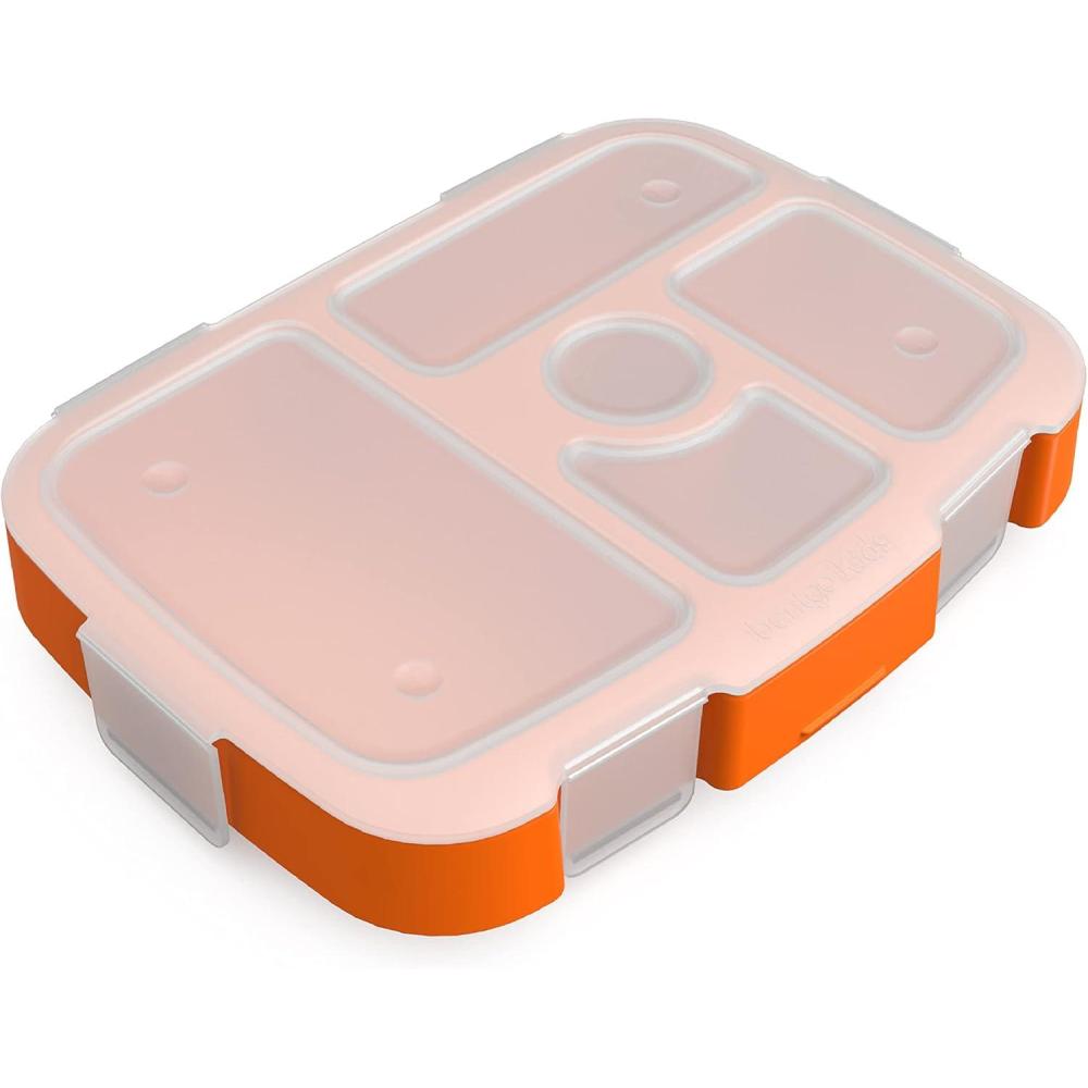 imageBentgo Kids Prints Tray with Transparent Cover  Reusable BPAFree 5Compartment Meal Prep Container with BuiltIn Portion Control for Healthy Meals At Home amp On the Go TrainsPlanes