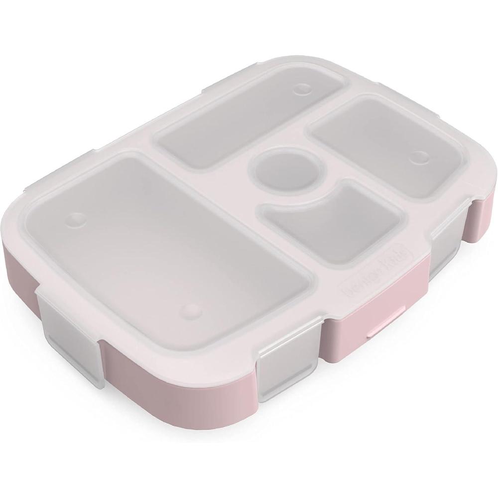 imageBentgo Kids Tray with Transparent Cover Reusable BPAFree 5Compartment Meal Prep Container with BuiltIn Portion Control for Healthy Meals At Home amp On the Go Confetti Edition Abyss BlueGlitter Edition Petal Pink