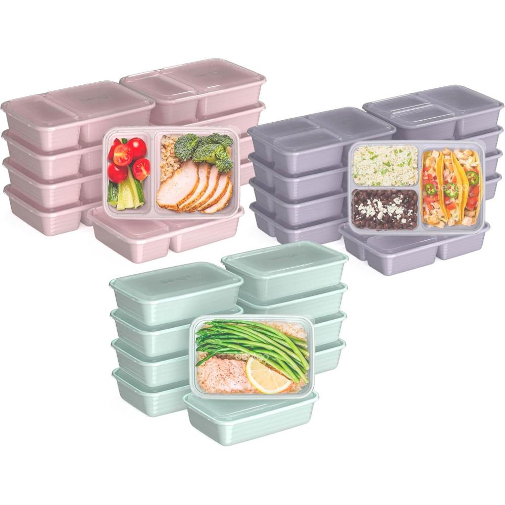 imageBentgo Prep 60Piece Holiday Food Storage Set 1Compartment Meal Prep Containers 4Cup Capacity Reusable Durable PFAS amp BPAFree MicrowaveFreezerDishwasher Safe Holiday Glitter CollectionFloral Pastels