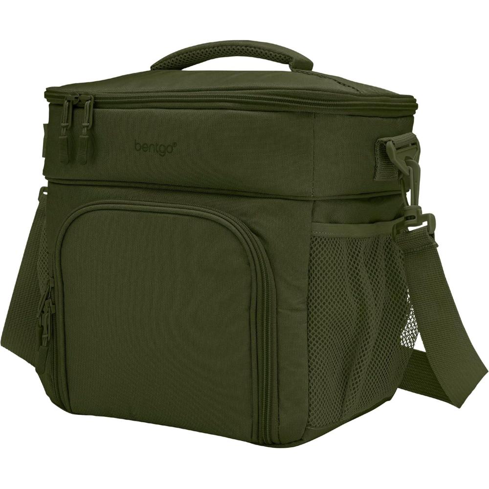 imageBentgo Prep Deluxe Insulated Multimeal Bag Lunch Box Bag Holds 5 Meals Premium Insulation up to 8 Hrs Durable WaterResistant Large Capacity For Adult Meal Prep Navy BlueDark Green