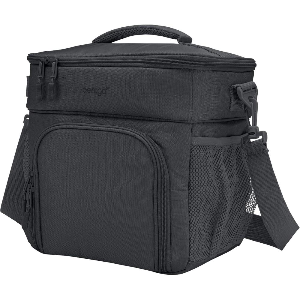 imageBentgo Prep Deluxe Insulated Multimeal Bag Lunch Box Bag Holds 5 Meals Premium Insulation up to 8 Hrs Durable WaterResistant Large Capacity For Adult Meal Prep Navy BlueDark Gray