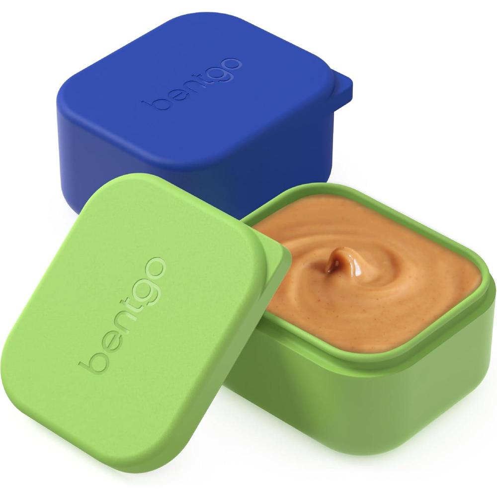 imageBentgo Sidekicks 2Pack Silicone Container Set  Dipping Sauce Cups for Condiments amp Small Snacks Reusable Durable amp LeakProof Liquid Storage Salad Dressing Container  26 oz Blue amp GreenBlue  Green