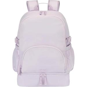 Bentgo 2-in-1 Adult Backpack & Insulated Lunch Bag – Lightweight, Water-Resistant Travel Backpack with 9 Compartments, Laptop Sleeve & Trolley Sleeve for Work & Everyday Use (Soft Blush)(Lavender)
