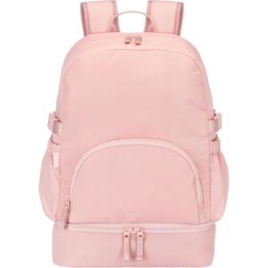 Bentgo 2-in-1 Adult Backpack & Insulated Lunch Bag – Lightweight, Water-Resistant Travel Backpack with 9 Compartments, Laptop Sleeve & Trolley Sleeve for Work & Everyday Use (Soft Blush)(Soft Blush)