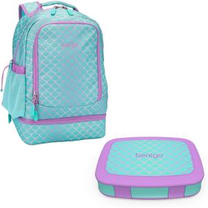 Bentgo 2-in-1 Backpack & Insulated Lunch Bag Set With Kids Prints Lunch Box (Mermaid Scales)