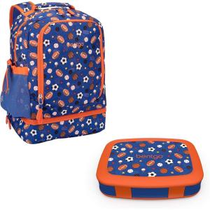 Bentgo 2-in-1 Backpack & Insulated Lunch Bag Set With Kids Prints Lunch Box (Sports)
