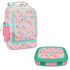 Bentgo 2-in-1 Backpack & Insulated Lunch Bag Set With Kids Prints Lunch Box (Tropical)
