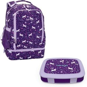 Bentgo 2-in-1 Backpack & Insulated Lunch Bag Set With Kids Prints Lunch Box (Unicorn)