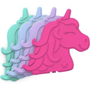 Bentgo Buddies Glitter Reusable Ice Packs – Slim Ice Packs for Lunch Boxes, Lunch Bags, and Coolers – Multicolored 4-Pack (Mermaid)(Unicorn)