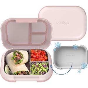 Bentgo Chill Max Leak-Proof XL Lunch Box – Included Ice Pack Keeps Food Cold; 5-Cup Capacity for Adults & Ages 8+, 3 or 4 Compartment Bento Box, BPA-Free, Dishwasher Safe (Fog & Deep Teal)(Pink Cloud & Blush)