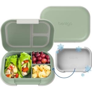 Bentgo Chill Max Leak-Proof XL Lunch Box – Included Ice Pack Keeps Food Cold; 5-Cup Capacity for Adults & Ages 8+, 3 or 4 Compartment Bento Box, BPA-Free, Dishwasher Safe (Fog & Deep Teal)(Clay Green & Gray)