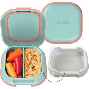 Bentgo Chill Mini Leak-Proof Lunch Box – Built-In Ice Pack Keeps Food Cold, 2.7-Cup Capacity for Snacks or a Sandwich, 3 or 4 Compartments, PFAS & BPA-Free, Ideal for Adults & Kids 3+ (Lilac Mist)(Seaside Papaya)