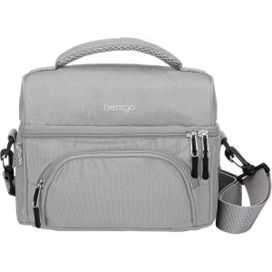 Bentgo Deluxe Lunch Bag – Durable and Insulated Lunch Tote with Zippered Outer Pocket, Internal Mesh Pocket, Padded & Adjustable Straps, & 2-Way Zippers – Fits Most Lunch Boxes (Khaki Green)(Gray)