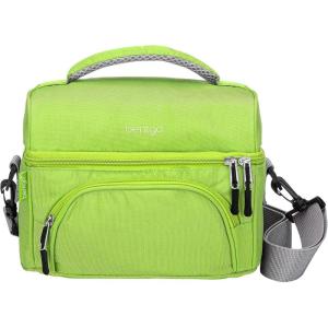 Bentgo Deluxe Lunch Bag – Durable and Insulated Lunch Tote with Zippered Outer Pocket, Internal Mesh Pocket, Padded & Adjustable Straps, & 2-Way Zippers – Fits Most Lunch Boxes (Khaki Green)(Green)