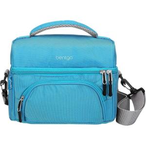 Bentgo Deluxe Lunch Bag – Durable and Insulated Lunch Tote with Zippered Outer Pocket, Internal Mesh Pocket, Padded & Adjustable Straps, & 2-Way Zippers – Fits Most Lunch Boxes (Khaki Green)(Blue)