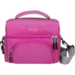 Bentgo Deluxe Lunch Bag – Durable and Insulated Lunch Tote with Zippered Outer Pocket, Internal Mesh Pocket, Padded & Adjustable Straps, & 2-Way Zippers – Fits Most Lunch Boxes (Khaki Green)(Purple)