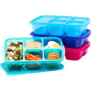 Bentgo Easyboxes – Reusable 5-Compartment Food Containers, Stackable 8-Piece Set, 4 Trays & 4 Lids, BPA-Free Food Storage for Meal Prep, School, & Work; Lunch Boxes with Patented Design (Classic)(Jewel Brights)