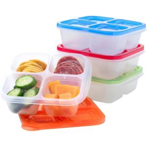 Bentgo Easyboxes 4-Compartment Snack Containers – 8-Piece Set with 4 Trays & 4 Custom-Fit Lids to Seal in Freshness – Reusable Food Storage & Meal Prep Bento BPA-Free Containers (Classic)(Classic)