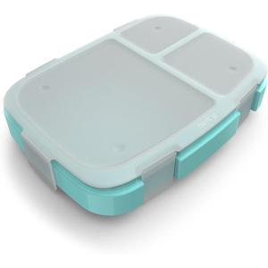 Bentgo Fresh Tray (Green) with Transparent Cover – Reusable, BPA-Free, 4-Compartment Meal Prep Container with Built-In Portion Control for Healthy At-Home Meals and On-the-Go Lunches(Aqua)