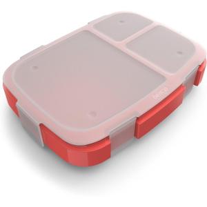 Bentgo Fresh Tray (Green) with Transparent Cover – Reusable, BPA-Free, 4-Compartment Meal Prep Container with Built-In Portion Control for Healthy At-Home Meals and On-the-Go Lunches(Red)