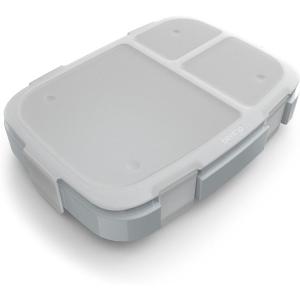 Bentgo Fresh Tray (Green) with Transparent Cover – Reusable, BPA-Free, 4-Compartment Meal Prep Container with Built-In Portion Control for Healthy At-Home Meals and On-the-Go Lunches(Gray)