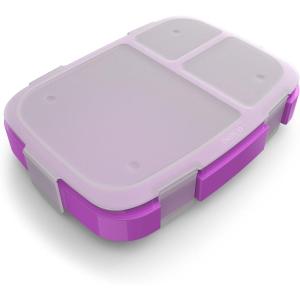 Bentgo Fresh Tray (Green) with Transparent Cover – Reusable, BPA-Free, 4-Compartment Meal Prep Container with Built-In Portion Control for Healthy At-Home Meals and On-the-Go Lunches(Purple)