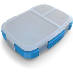 Bentgo Fresh Tray (Green) with Transparent Cover – Reusable, BPA-Free, 4-Compartment Meal Prep Container with Built-In Portion Control for Healthy At-Home Meals and On-the-Go Lunches(Blue)