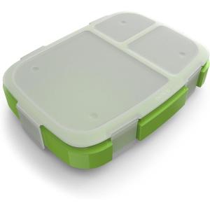 Bentgo Fresh Tray (Green) with Transparent Cover – Reusable, BPA-Free, 4-Compartment Meal Prep Container with Built-In Portion Control for Healthy At-Home Meals and On-the-Go Lunches(Green)