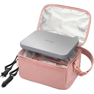 Bentgo Heat – Electric Lunch Bag & Food Warmer for Reheating Meals in Car, at Work & More – Heated Lunch Box Warmer for Adults, Students & Shift Workers, 12V/24V Auto & 120V Wall Cords (Carbon Black)(Blush)