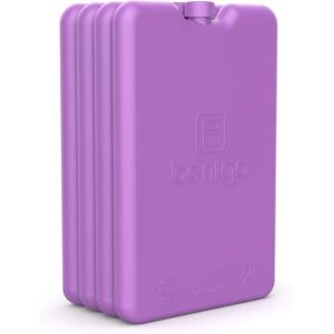 Bentgo Ice Lunch Chillers – Ultra-Thin Ice Packs Perfect for Everyday Use in Lunch Bags, Lunch Boxes and Coolers – 4 Pack (Blue)(Purple)