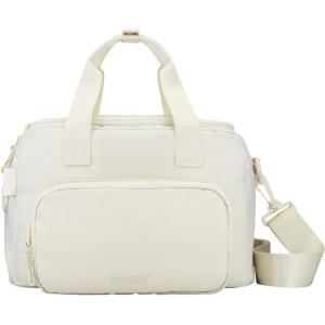 Bentgo Insulated Lunch Bag – Extra-Large Capacity Adult Lunch Bag with Shoulder Strap and External Storage Compartment, Durable, Lightweight, Ideal for Work, School, & Meals On the Go (Lavender)(Bone)