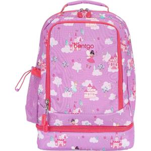 Bentgo Kids 2-in-1 Backpack & Insulated Lunch Bag – Glitter Designed 16” Backpack for School & Travel – Durable, Water Resistant, Padded, & Large Compartments (Glitter Edition – Petal Pink)(Fairies)