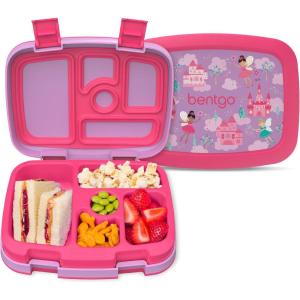 Bentgo Kids 5-Compartment Leak-Proof Bento-Style Lunch Box (Whimsy & Wonder Collection) – Ideal for Ages 3-7, Drop-Proof & Durable, Dishwasher Safe, & PFAS & BPA-Free Materials (Geo Speckle)(Fairies)