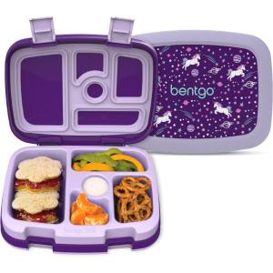 Bentgo Kids 5-Compartment Leak-Proof Bento-Style Lunch Box (Whimsy & Wonder Collection) – Ideal for Ages 3-7, Drop-Proof & Durable, Dishwasher Safe, & PFAS & BPA-Free Materials (Geo Speckle)(Unicorn)