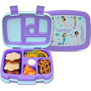 Bentgo Kids 5-Compartment Leak-Proof Bento-Style Lunch Box (Whimsy & Wonder Collection) – Ideal for Ages 3-7, Drop-Proof & Durable, Dishwasher Safe, & PFAS & BPA-Free Materials (Geo Speckle)(Mermaids in the Sea)