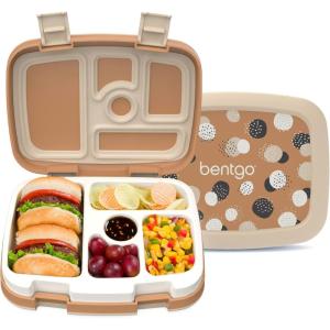 Bentgo Kids 5-Compartment Leak-Proof Bento-Style Lunch Box (Whimsy & Wonder Collection) – Ideal for Ages 3-7, Drop-Proof & Durable, Dishwasher Safe, & PFAS & BPA-Free Materials (Geo Speckle)(Spots & Dots)