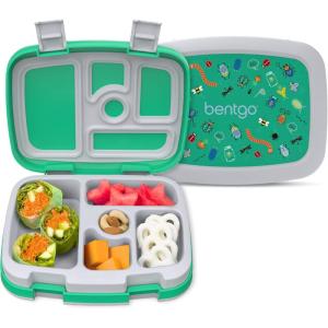Bentgo Kids 5-Compartment Leak-Proof Bento-Style Lunch Box (Whimsy & Wonder Collection) – Ideal for Ages 3-7, Drop-Proof & Durable, Dishwasher Safe, & PFAS & BPA-Free Materials (Geo Speckle)(Bug Buddies)