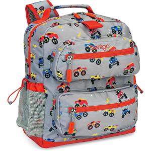 Bentgo Kids Backpack (Whimsy & Wonder Collection) – Lightweight 14’’ for School, Travel & Daycare – Ideal for Kids 4+, Durable & Water-Resistant, Roomy Interior, Loop for Lunch Bag (Spots & Dots)(Trucks)